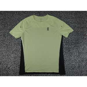 On Running Performance-T Mens Small Lime Green Black Running Shirt Excellent